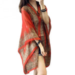 Summer Woman Sexy Bathing Suit Beach Dress Print Bikini Swimsuit Cover up Beach wear Pareo Sarong