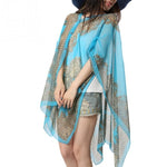 Summer Woman Sexy Bathing Suit Beach Dress Print Bikini Swimsuit Cover up Beach wear Pareo Sarong