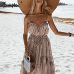 Simplee Elegant stripe summer dress