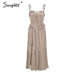 Simplee Elegant stripe summer dress