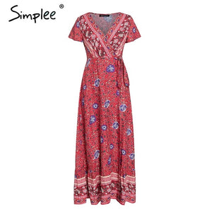 Simplee Vintage floral print summer dress