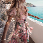 Simplee Elegant floral print women dress