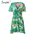 Simplee Elegant floral print women dress