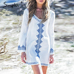 Simplee Bohemian print women short dress