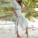 Simplee Striped long women summer