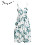 Simplee Bohemian floral print women dress