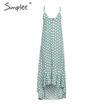 Simplee Elegant Polka dot boho women midi summer dress