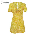 Simplee Casual Bohemain floral print short dress