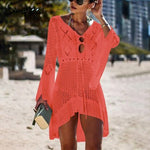 Simplee Sexy hollow out women white dress