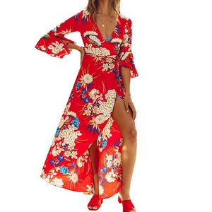 NIBESSER 2019 Sexy Off Shoulder Boho Maxi Dress Women Long Dress Vestidos Beach Chiffon Summer Floral Female Sundresses Dresses
