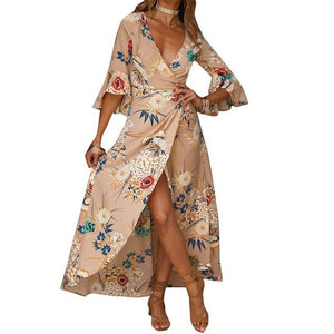 NIBESSER 2019 Sexy Off Shoulder Boho Maxi Dress Women Long Dress Vestidos Beach Chiffon Summer Floral Female Sundresses Dresses