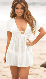 Summer Women Chiffon Beach Swimsuit Cover Up Ladies V-neck Dress Bikini Cover-up Sun Sarong Beachwear
