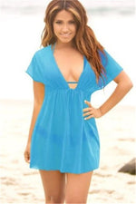 Summer Women Chiffon Beach Swimsuit Cover Up Ladies V-neck Dress Bikini Cover-up Sun Sarong Beachwear