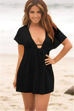 Summer Women Chiffon Beach Swimsuit Cover Up Ladies V-neck Dress Bikini Cover-up Sun Sarong Beachwear