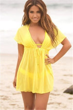 Summer Women Chiffon Beach Swimsuit Cover Up Ladies V-neck Dress Bikini Cover-up Sun Sarong Beachwear