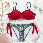 Simplee Sexy women string bikini micro Push up floral swimwear bathing suit biquini Summer beach wear brazil swimsuit female