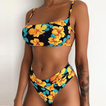 Simplee Floral print bikini 2019 micro Sexy bandeau swimsuit female Push upswimwear women bathing suit biquini Summer beachwear