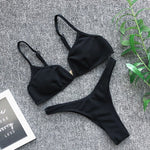 Simplee Sexy thong bikini 2019 micro V-neck female swimsuit separate Push up swimwear women bathing suit biquini Summer beach