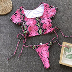 Simplee T-shirt female swimsuit female Sports swimwear women bathing suit High cut bikinis 2019 mujer String thong bathers new