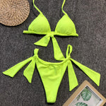 Simplee Sexy halter lace up bikinis mujer High cut swimsuit women bathing suit biquini Push up swimwear bathers Summer new micro