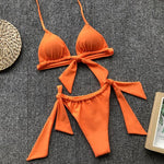 Simplee Sexy halter lace up bikinis mujer High cut swimsuit women bathing suit biquini Push up swimwear bathers Summer new micro