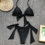 Simplee Sexy halter lace up bikinis mujer High cut swimsuit women bathing suit biquini Push up swimwear bathers Summer new micro