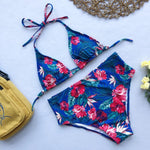 Simplee Halter floral print bikini micro Triangle sexy swimsuit female Push up swimwear women bathing suit biquini Summer 2019