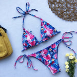 Simplee Halter floral print bikini micro Triangle sexy swimsuit female Push up swimwear women bathing suit biquini Summer 2019