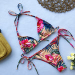 Simplee Halter floral print bikini micro Triangle sexy swimsuit female Push up swimwear women bathing suit biquini Summer 2019