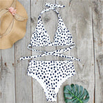 Simplee Floral print bikini micro V-neck polka dot high waist female swimsuit Halter plus size swimwear women biquini Summer