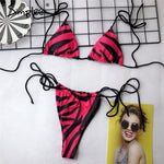 Simplee One shoulder neon green bikini 2019 micro Bandeau swimwear women bathing suit biquini Summer beachwear Push up swimsuit