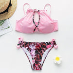Simplee mesh bikinis mujer Push up floral swimwear women bathing suit biquini Summer hollow out swimsuit female beach wear