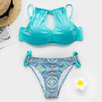 Simplee mesh bikinis mujer Push up floral swimwear women bathing suit biquini Summer hollow out swimsuit female beach wear