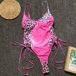 Simplee High cut one piece swimsuit female Monokini string swimwear women bathing suit Sexy thong bodysuit bikini push up swim