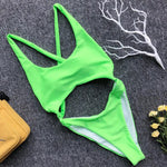 Simplee Sexy black bikini new High cut solid swimsuit one piece Push up swimwear women bathing suit Monokini summer beach wear