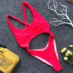 Simplee Sexy black bikini new High cut solid swimsuit one piece Push up swimwear women bathing suit Monokini summer beach wear