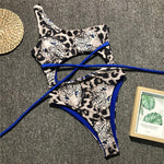 Simplee High cut sexy bodysuits one piece swimsuit female Snakeskin pink swimwear women Push up bikini 2019 new bathing suit
