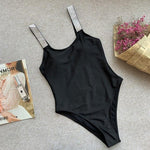 Simplee Shiny bikini 2019 new Sexy bodysuits one piece swimsuit female monokini Vintage push up swimwear women bathing suit
