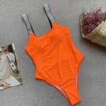 Simplee Shiny bikini 2019 new Sexy bodysuits one piece swimsuit female monokini Vintage push up swimwear women bathing suit